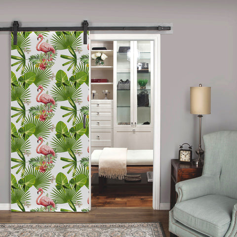 Tropical Flamingo Forest Wallpaper - Vivid Pink Flamingos Amidst Lush Green Foliage