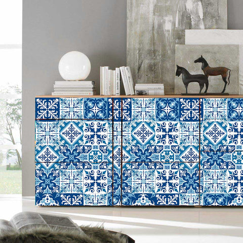 Blue and white porcelain rhyme tile sticker: interpreting classic elegance