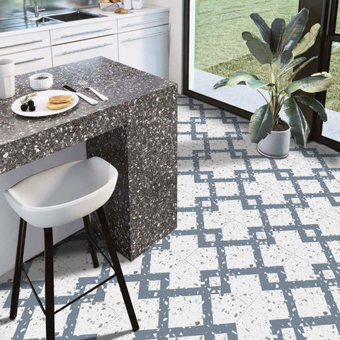 Elegant Terrazzo Grid Pattern Ceramic Tile Decal