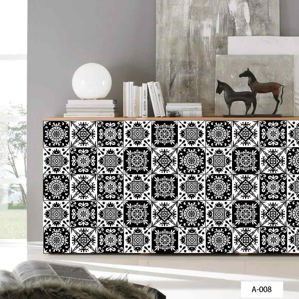 Black and white graphic tile sticker: simple but not simple decorative art