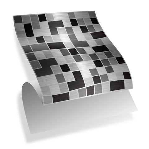 Silver-gray matrix: modern urban tile sticker