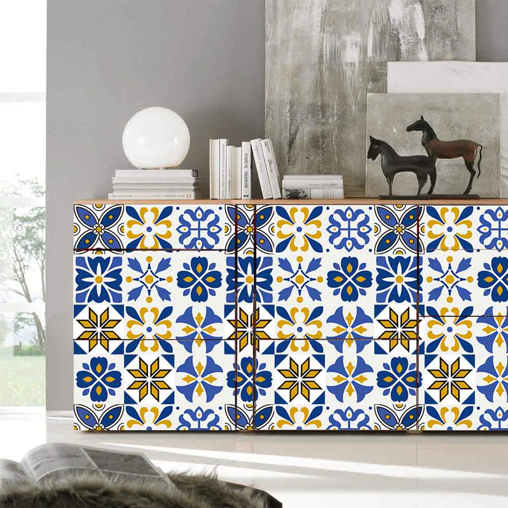 Watercolor flower tile stickers: injecting artistic atmosphere into the space