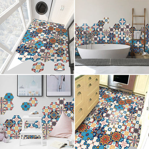 Colorful geometric oriental culture tiles: unique visual experience