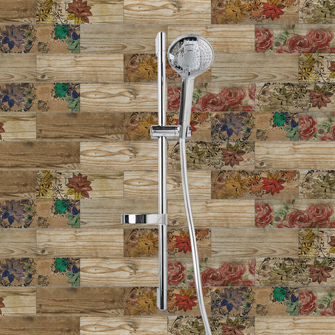 Waterproof Flower Oak Wood Veneer Wallpaper for Bathroom