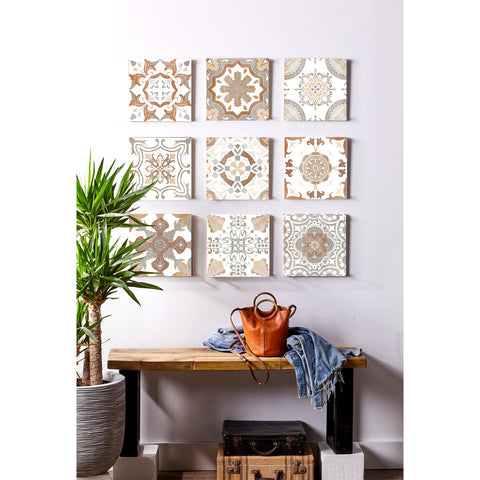 Warm brown retro tile stickers: create a warm and nostalgic atmosphere