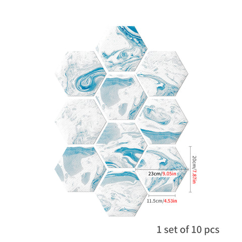 Blue and white marble splicing tiles: practical aesthetics, visual shock