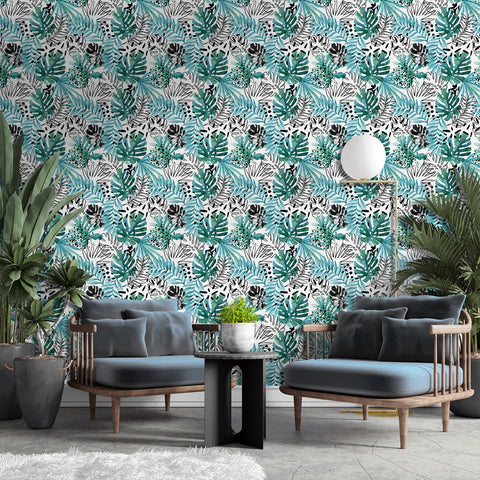 Rhythm of the Tropics: Exquisite Tropical Leafy Forest Wallpaper