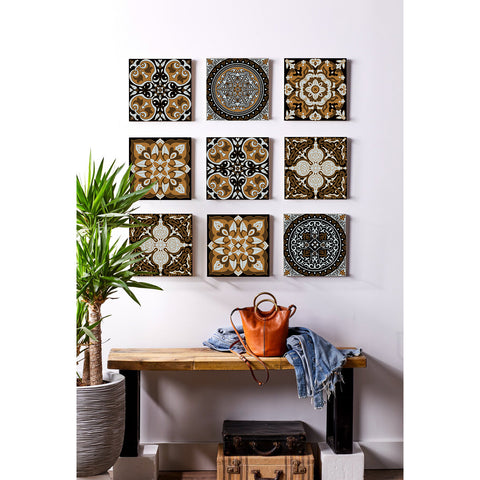 Retro brown-tone tile stickers: interpreting the beauty of classic art