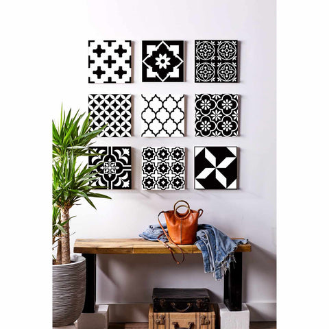 Black and White Geometric Tiles Creative tile stickers