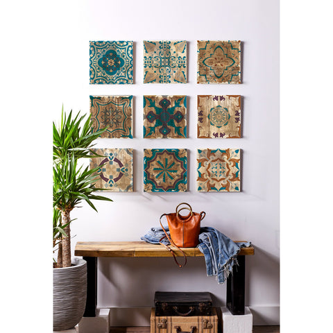 Retro blue-brown tile stickers: interpreting the artistic beauty of the years