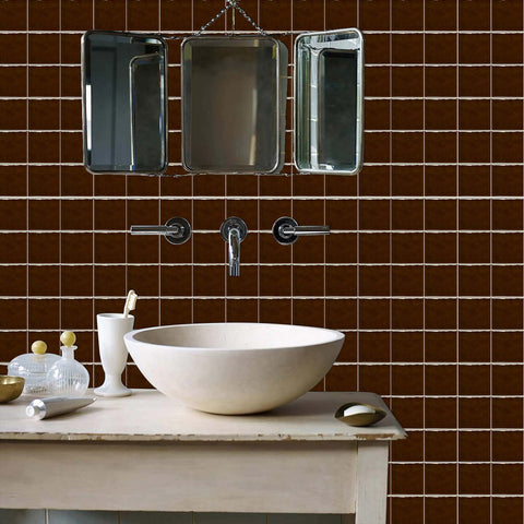 Kanagawa Brown Provence Wall Stickers Peel and Stick, Waterproof, Perfect for Kitchen, Bathroom, Stairs, and Backsplash