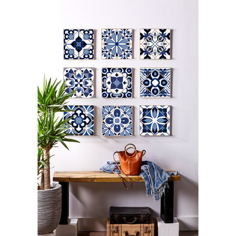 Blue and white classic tile stickers: interpreting the eternal elegance