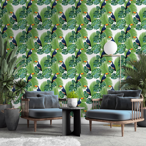 Artistic Tropical Botanical Forest Style Wallpaper - Tropical Fantasy, Art in Bloom