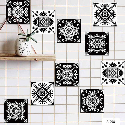 Black and white graphic tile sticker: simple but not simple decorative art