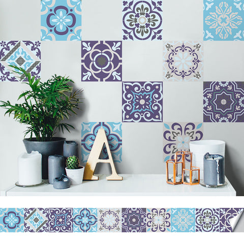 Fresh blues - Mediterranean style tile stickers