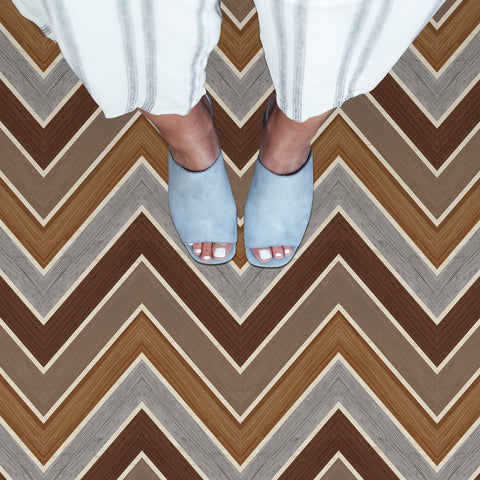 Multicolor Twill Wood Floor Wallpaper for Bedroom
