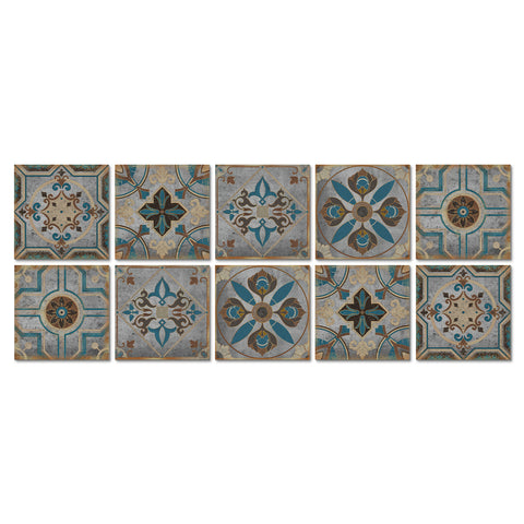 Retro blue-brown tone: the nostalgic style of tile stickers