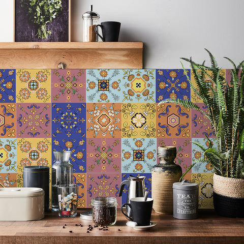 Colorful floral tiles: add vitality to the space