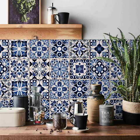 Blue Mosaic Tiles Creative tile stickers