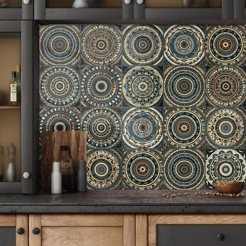 Deep blue-brown tone: the mysterious art of tile stickers