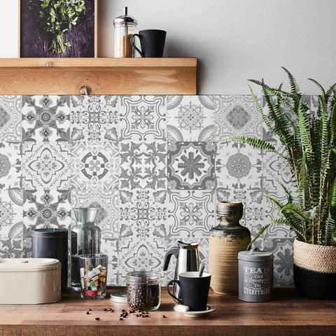 Grey Pattern Creative tile stickers