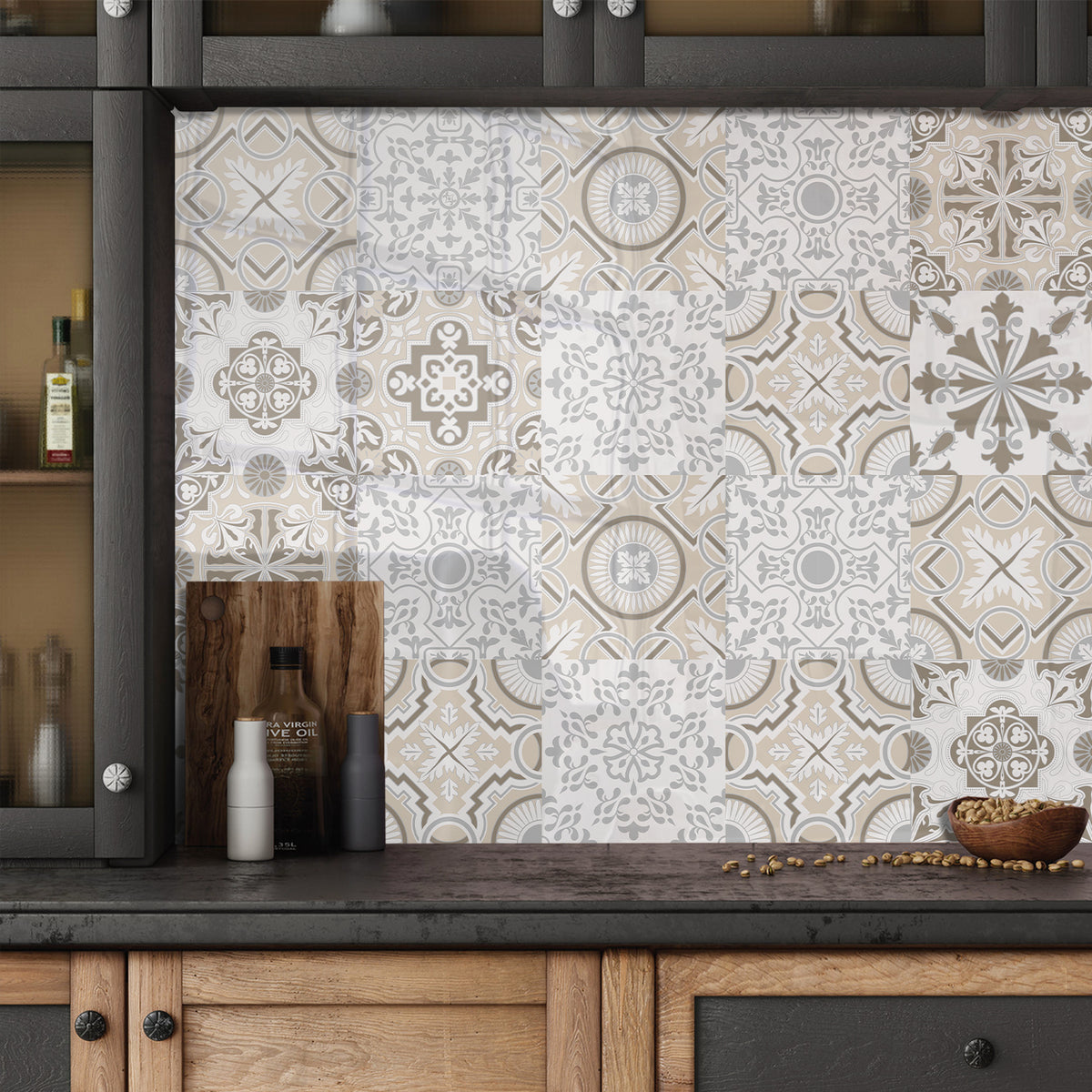 Retro Elegance: An Artistic Feast of Tile Stickers