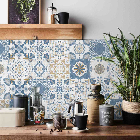 Blue Geometric Creative tile stickers