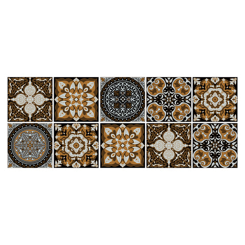 Retro brown-tone tile stickers: interpreting the beauty of classic art