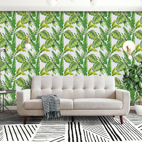 Scandinavian Tropical Greenery Forest Wallpaper - A marvelous blend of Scandinavian and tropical