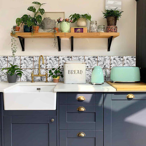Provence Style Wall Tile Stickers High-Quality Peel and Stick, Removable and Waterproof, Set of 10, Perfect for Kitchen and Bathroom