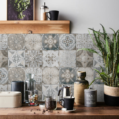 Retro Gray Tile Stickers: Interpretation of Nostalgia and Elegance