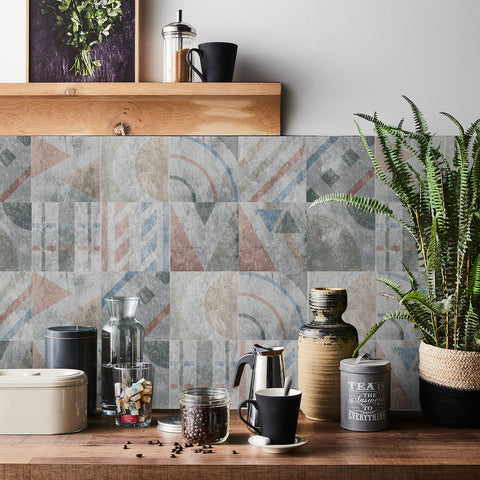 Retro Geometric Tile Stickers: Infusing Nostalgia and Fashion into Space