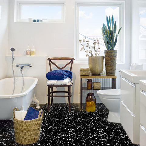 Black Background White Speckled Home Tile Stickers