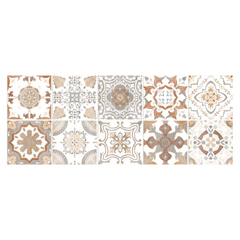 Warm brown retro tile stickers: create a warm and nostalgic atmosphere