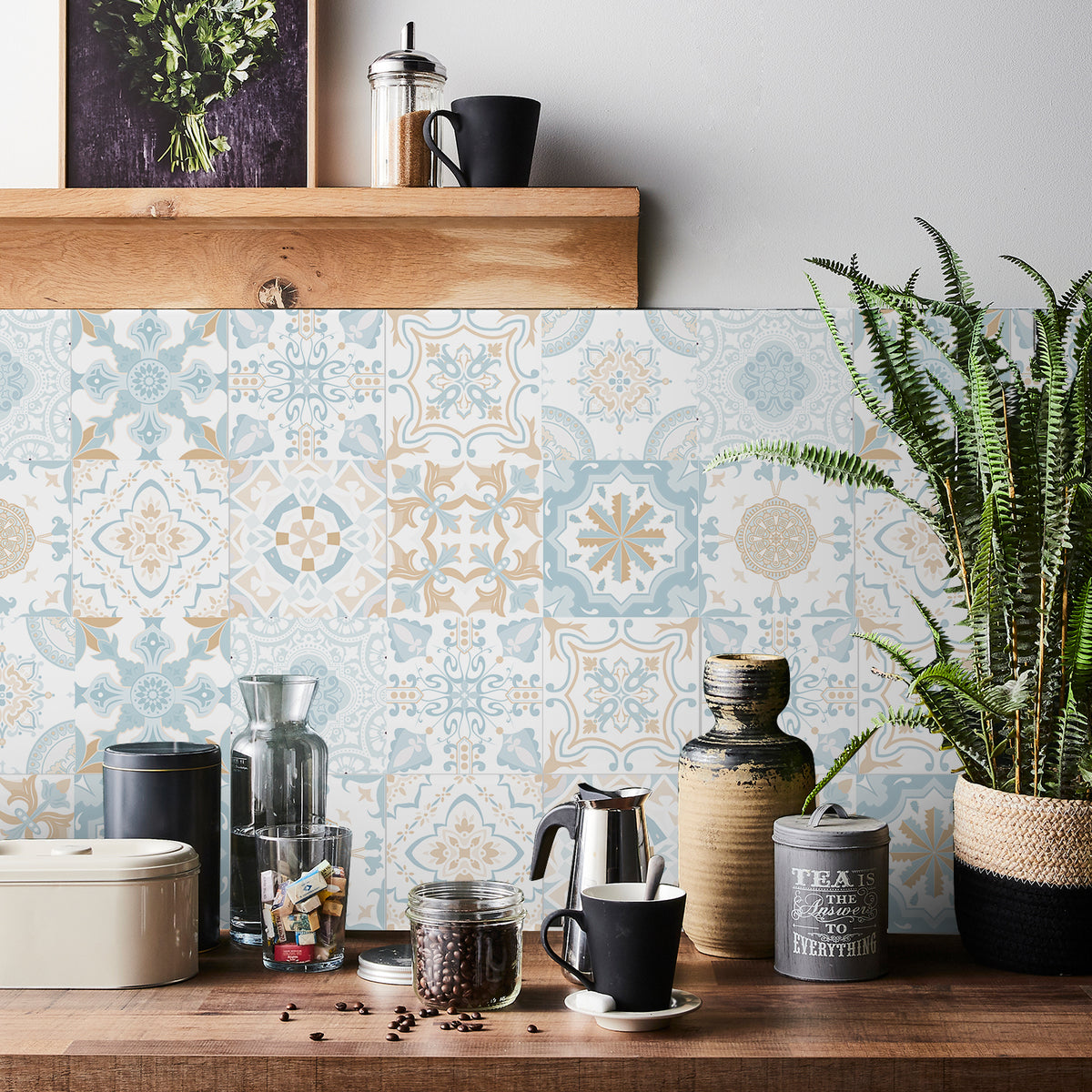 Fresh and elegant tile stickers: inject tranquility and elegance into the space