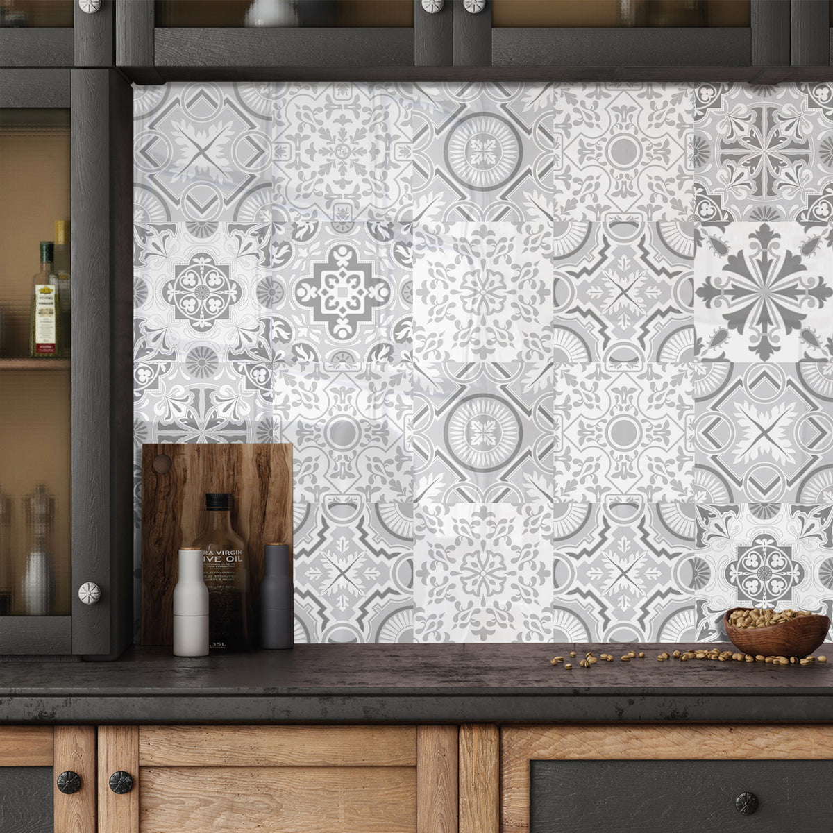 Simple silver-gray tone: the modern and simple beauty of tile stickers