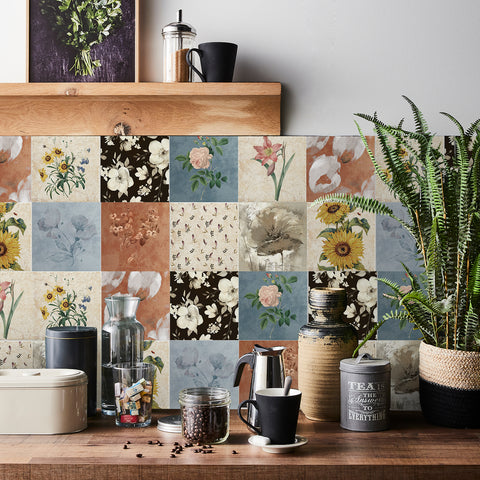 Floral art tile stickers: bring natural beauty to the space