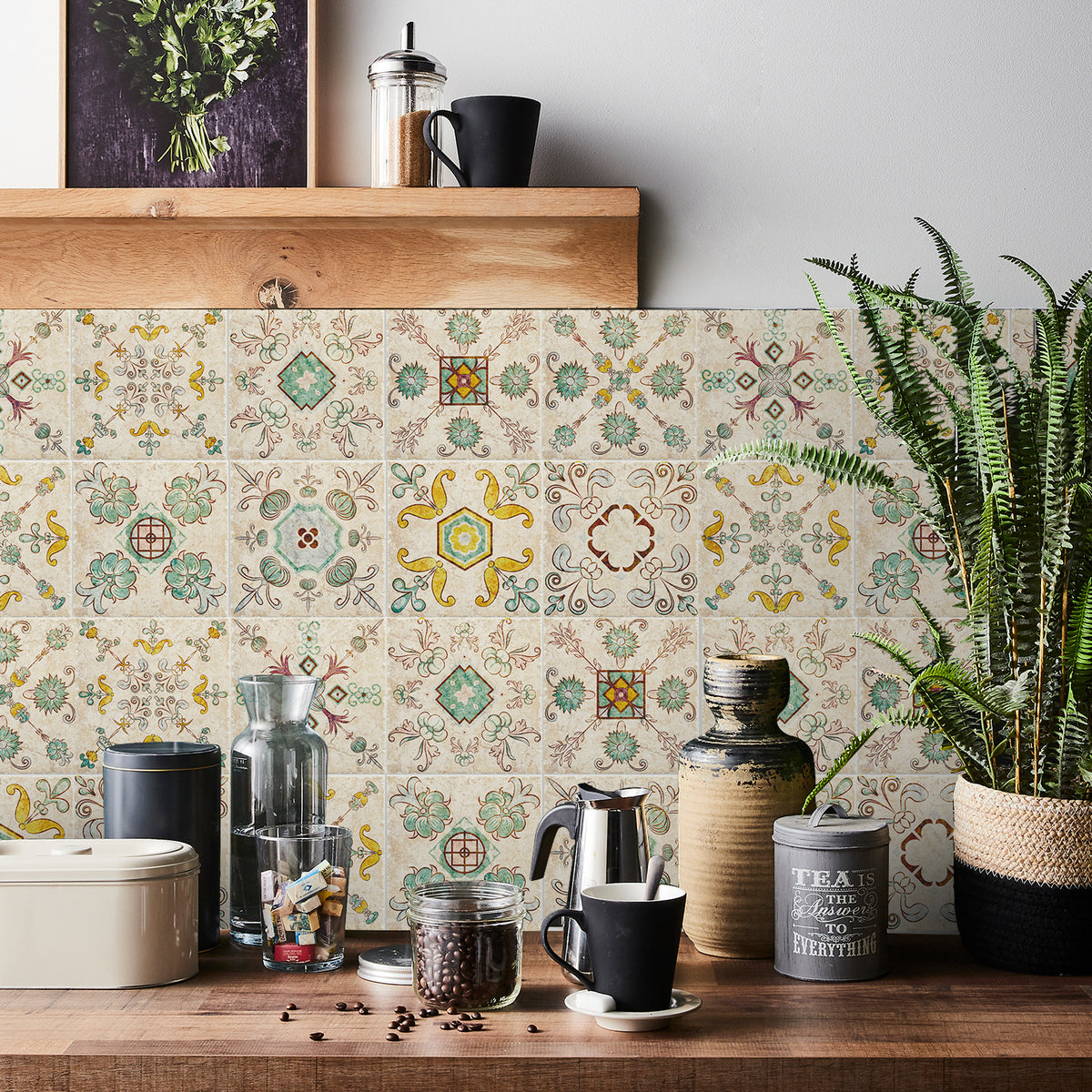 Pastoral style tile stickers: bring natural and fresh beauty to the space