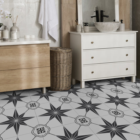 Gray and White Creative Thickened Frosted Floor Sticker