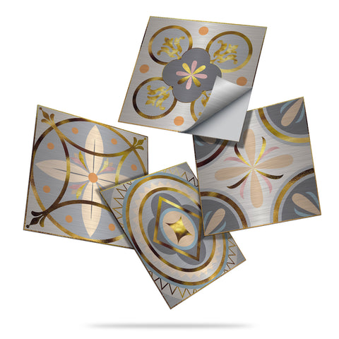 Elegant Golden Charm: Gold Luxury Tile Sticker