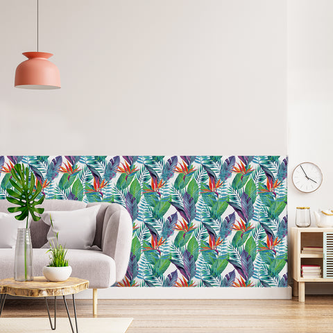 Tropical Floral Forest Wallpaper - Vibrant Colors and Diverse Foliage in a Tropical Design