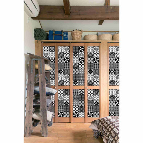 Black and White Geometric Tiles Creative tile stickers