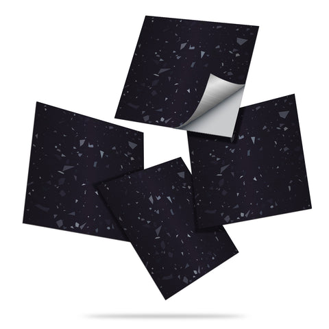 Silver Stars on Purple Background: Dreamy Galaxy Tile Sticker