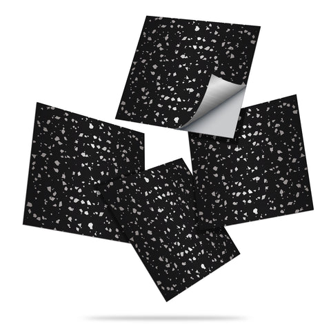 Black background silver star: mysterious starry sky tile stickers