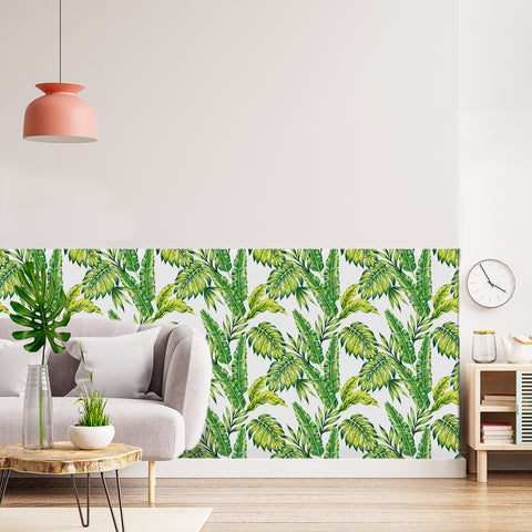 Scandinavian Tropical Greenery Forest Wallpaper - A marvelous blend of Scandinavian and tropical