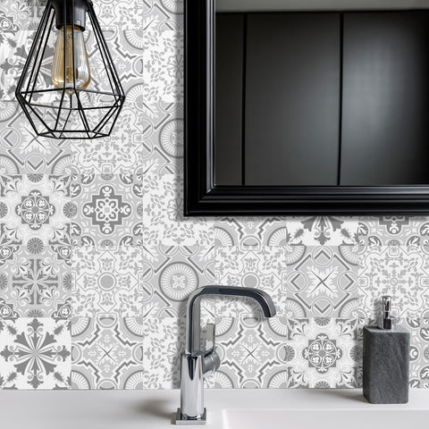 Simple silver-gray tone: the modern and simple beauty of tile stickers