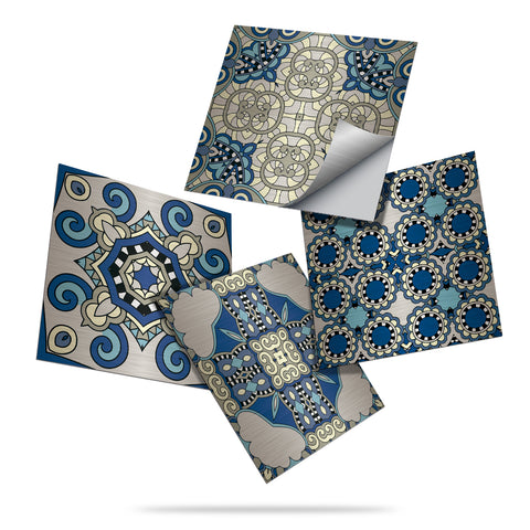 Elegant blue: blue and white classical tile stickers