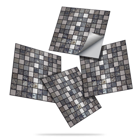 Silver-gray imitation stone: natural luxury tile sticker