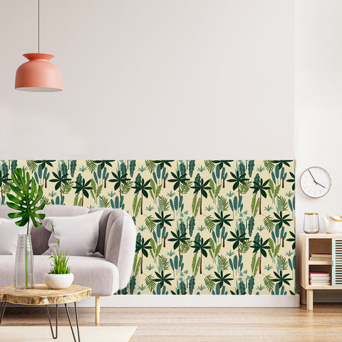 Tropical Foliage Forest Wallpaper - Harmonious Blend of Deep Green Leaves and Natural Textures