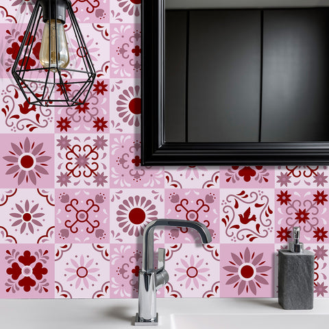 Romantic pink rhyme: the sweet style of tile stickers